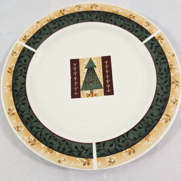Sakura Majesticware Christmas Patch Stoneware Salad Luncheon Plates – Set of 4 - Picture 13 of 15